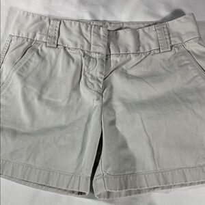 J. Crew womens stone khaki basic flat front 5" inseam chino shorts - size 0